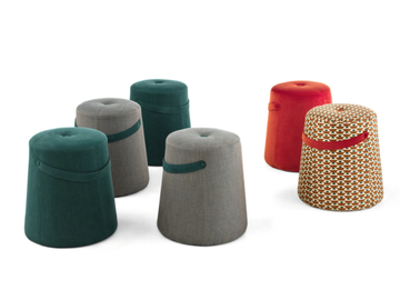 SEGRETI S96 - Upholstered round fabric pouf by Arte Brotto - view 2